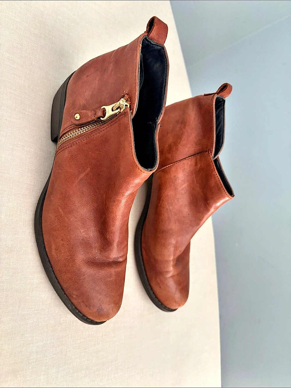 Brown Side-Zip Ankle Boots
